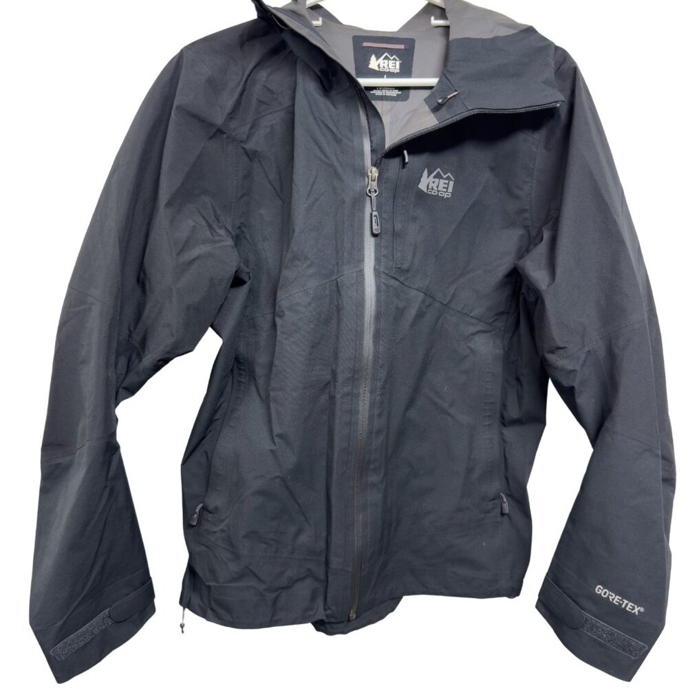 REI Co-Op Women’s GTX Gore-Tex Waterproof Packable Jacket – Black, Size L
